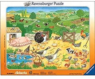 Ravensburger – Animali da pascolo Puzzle con Cornice, 41 Pezzi 