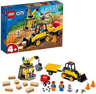 LEGO City Great Vehicles Bulldozer da Cantiere, Set da Costruzione con  Mattoni e Gru per Bambini dai 4 Anni in su, 60252